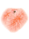 Mr & Mrs Italy Racoon Fur Trimmed Collar In Pink
