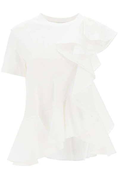 Alexander Mcqueen Asymmetric T-shirt In White