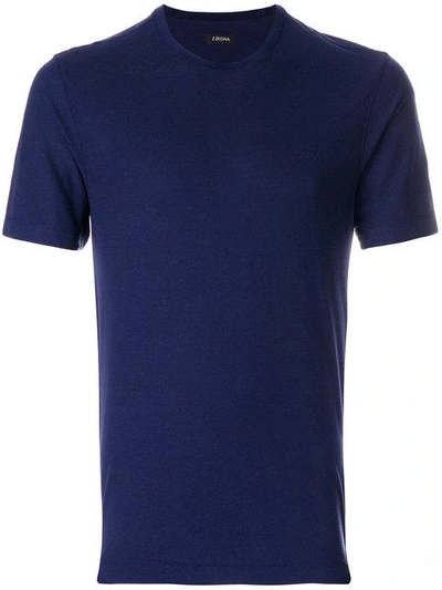 Z Zegna Short-sleeve T-shirt In Blue