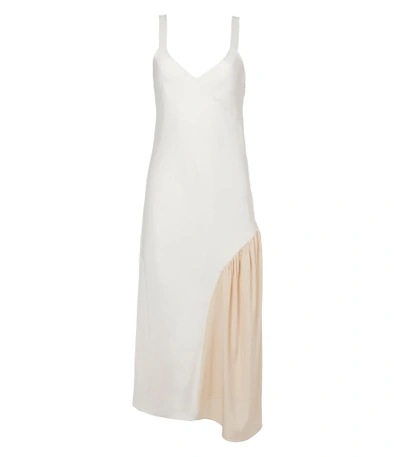 Tibi Ivory/blush Multi Color Block Slip Dress