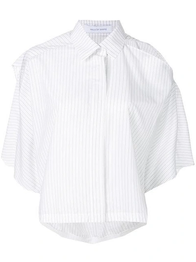 Walk Of Shame Pinstripe Cut Out Shirt In White