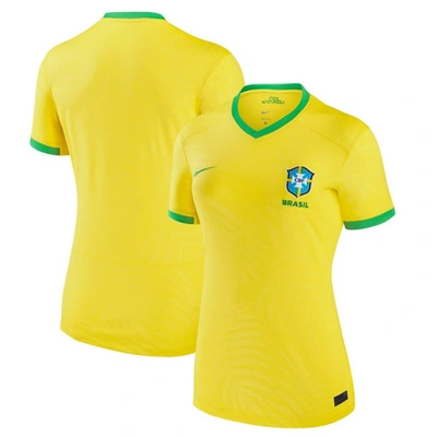 Nike Brazil 2023 Stadium Home  Women's Dri-fit Soccer Jersey In Yellow