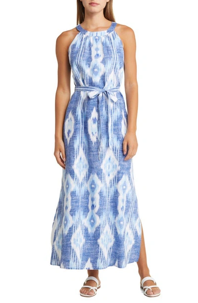 Tommy Bahama Island Ikat Halter Maxi Dress In Blue