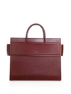 Givenchy Horizon Medium Leather Tote In Oxblood Red