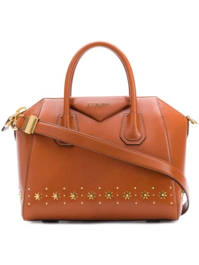 Givenchy Small Midnight Stars Studded Trim Antigona In Brown