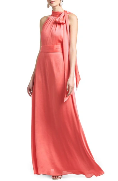 Sachin & Babi Kayla Halter Gown In Orange