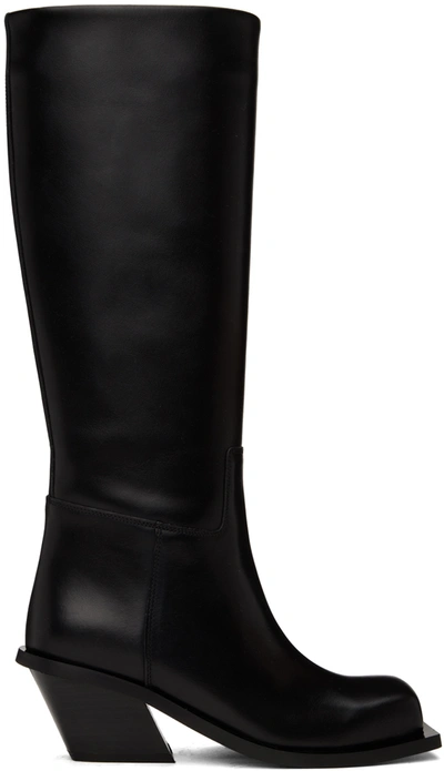 Gia Borghini 60mm Blondine Leather Tall Boots In Black
