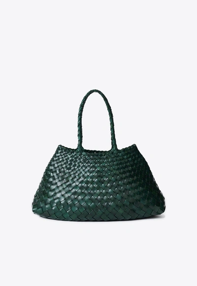 Dragon Diffusion Big Santa Croce Leather Tote Bag In Green