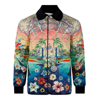 Casablanca Printed And Quilted Hunting Casual Jacket In Multi