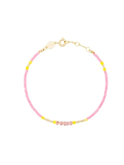 Anni Lu Pink And Yellow Peppy Gold Plated Bracelet In Pink&purple
