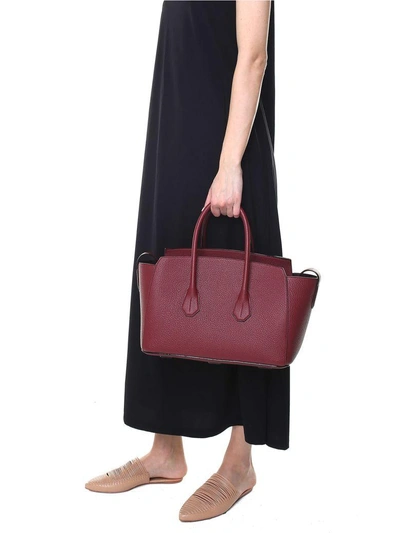 Bally Sommet Medium Pebbled-leather Handbag In Rosso | ModeSens