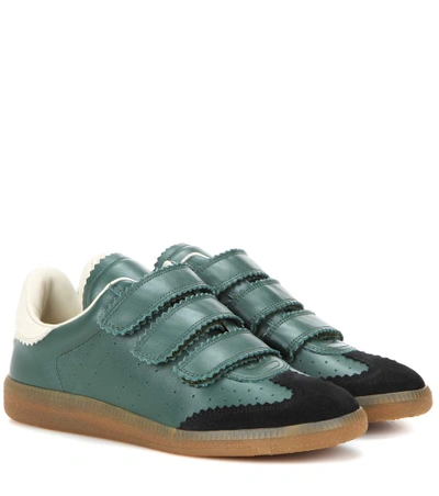 Isabel Marant Étoile Beth Leather And Suede Sneakers In Greee | ModeSens