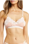 We Are Hah Lace Trim Soft Cup Lounge Bralette In Copper Rose