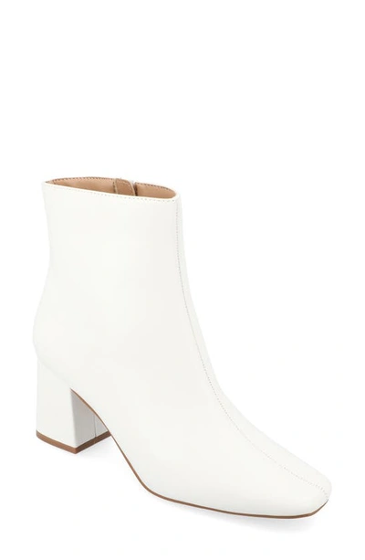 Journee Collection Haylinn Vegan Leather Bootie In Matte/ White