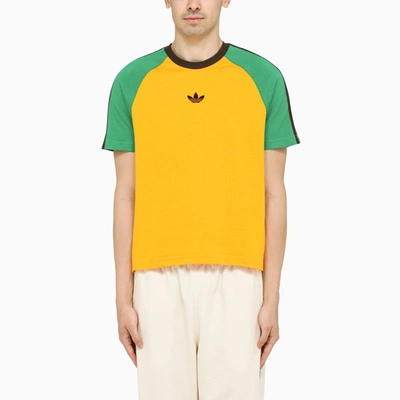 Adidas Statement Wales Bonner Two-tone Crew-neck T-shirt In Yellow