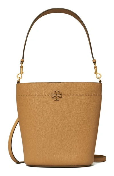 Tory Burch Mcgraw Leather Bucket Bag In Tiramisu