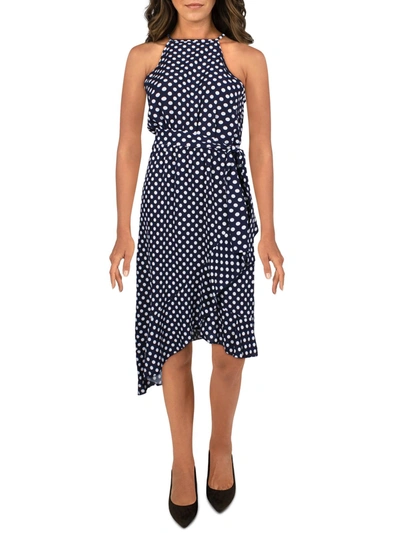 Stellah Womens Asymmetric Long Maxi Dress In Blue