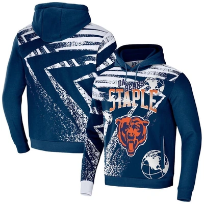 Staple Nfl X  Navy Chicago Bears All Over Print Pullover Hoodie