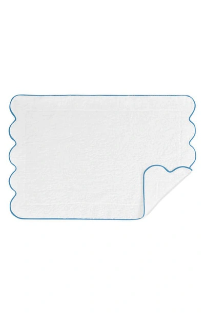 Matouk Cairo Scallop Trim Cotton Tub Mat In Bright Sky