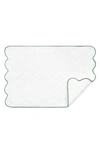 Matouk Cairo Scallop Trim Cotton Quilted Mat In Kelly Green