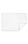 Matouk Cairo Scallop Trim Cotton Quilted Mat In Light Blue