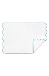 Matouk Cairo Scallop Trim Cotton Quilted Mat In Bright Sky