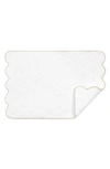 Matouk Cairo Scallop Trim Cotton Quilted Mat In Sand