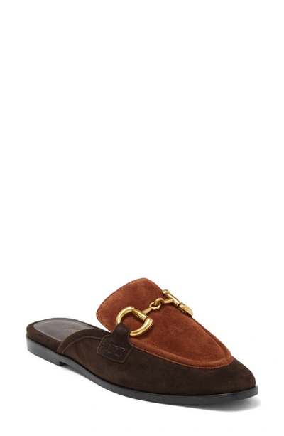 Jeffrey Campbell Velvit Mule In Brown Tan Suede Gold