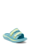 Hoka Gender Inclusive Ora Luxe Slide Sandal In Ocean Mist / Citrus Glow