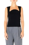 Endless Rose Sculpted Neck Knit Tank In Black