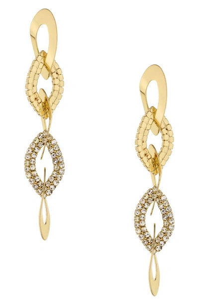 Ettika Pavé Crystal Link Linear Drop Earrings In Gold