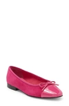 Jeffrey Campbell Arabesque Ballet Flat In Fuchsia Suede Combo