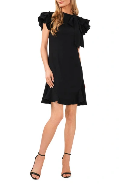 knit black mini dress LoveShackFancy Black & White Textured Flutter Sleeve Mini Dress – The  Wandering Wardrobe Truck