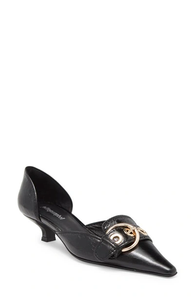 Jeffrey Campbell Smooth Kitten Heel D'orsay Pump In Black Gold