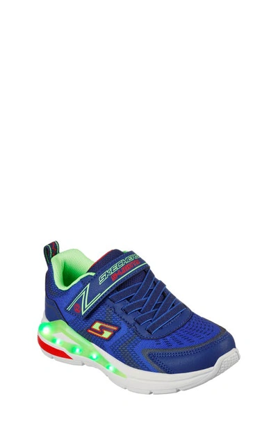 Skechers Kids' S-lights® Tri-namics Light-up Sneaker In Navy/ Lime