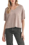 Lush Ribbed V-neck Sweater In Dusty Lilac