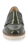 Journee Collection Kenly Comfort Foam Penny Loafer In Patent/ Green