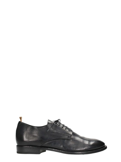 Buttero Blcak Leather Lace Up In Black