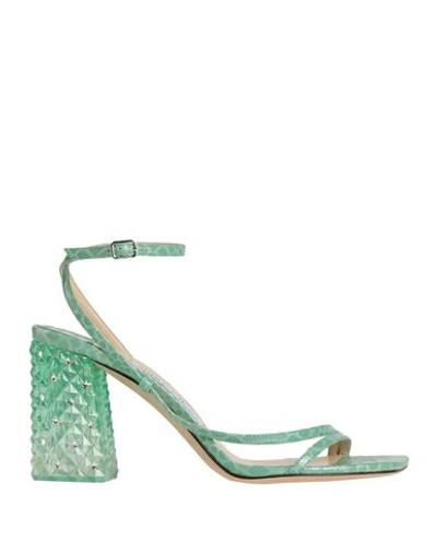 Jimmy Choo Woman Sandals Light Green Size 7 Soft Leather