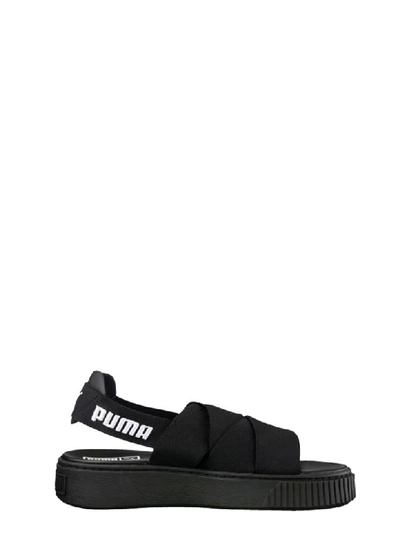 Puma Black Elastic Straps Sandals