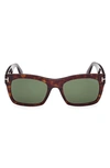 Tom Ford Women's Dax Square Sunglasses In Dark Havana/green