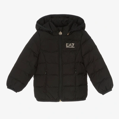 Ea7 Kids'  Emporio Armani Girls Black Padded Logo Jacket
