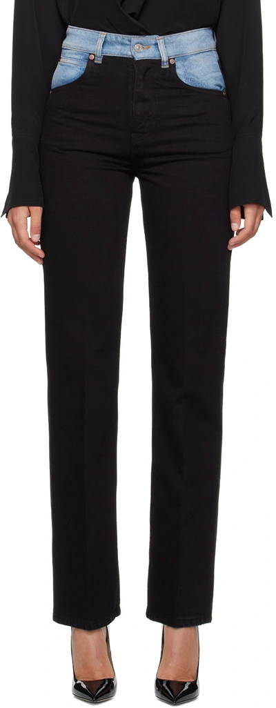 Victoria Beckham Julia Denim Straight-leg Jeans In Black