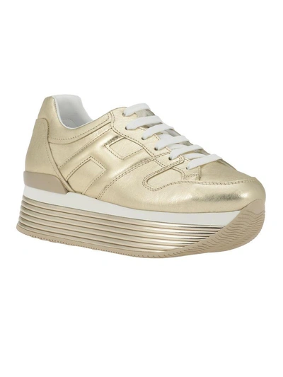 Hogan Maxi H222 Sneaker In Oro Pallido