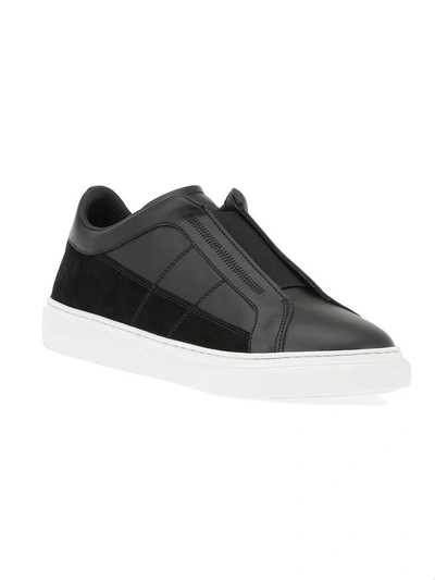 Hogan H365 Black Leather Slip-on Sneakers