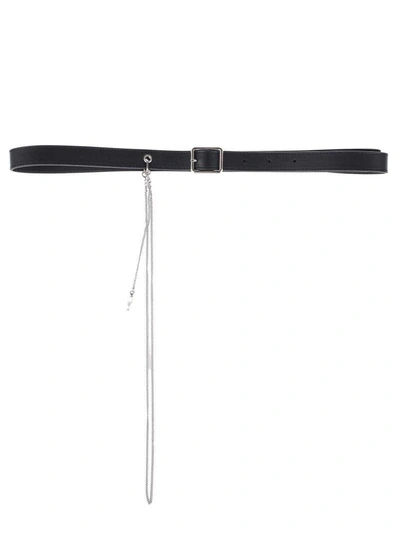Dries Van Noten Silver-tone Detail Belt In Black