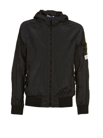 Stone Island Zipped Fitted Jacket In Antracite