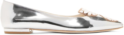 Sophia Webster Silver Metallic Bibi Butterfly Flats