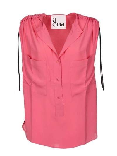 8pm Drawstring Top In Pink