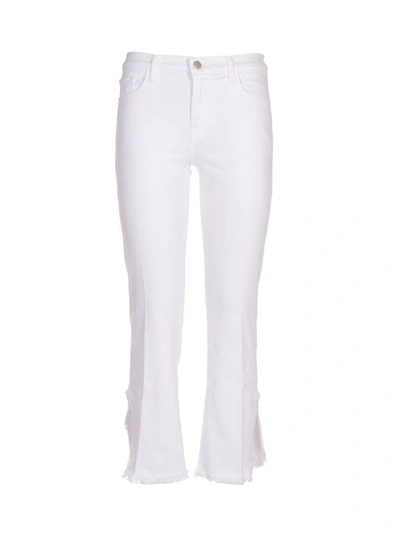 J Brand Slim Fit Cropped Jeans In White